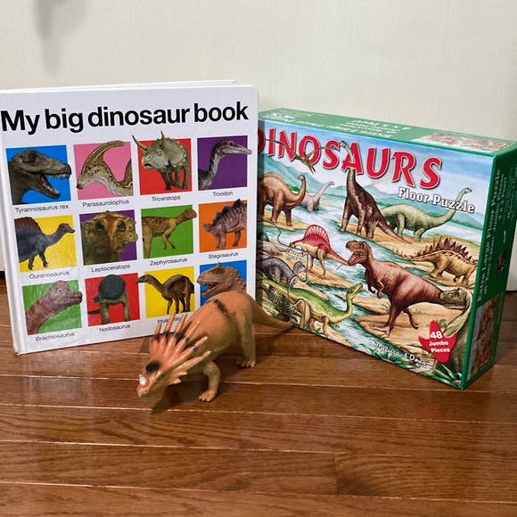 Melissa & Doug/Priddy Bks Other - For the love of  DINOSAURS - Dino Figurine, Big Book & Floor Puzzle (48 pieces)